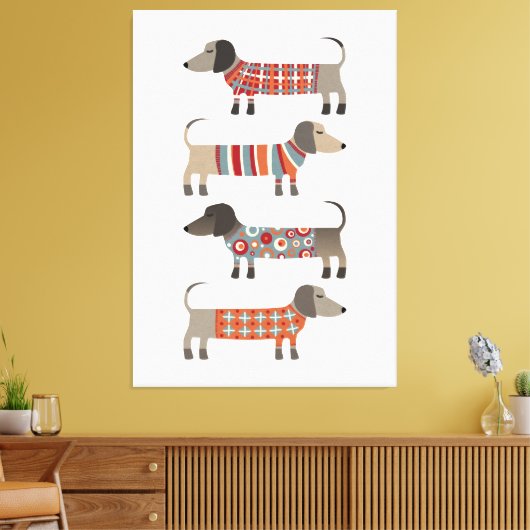 Dachshund Sause Dog Canvas Afdruk (Insitu (Woonkamer))