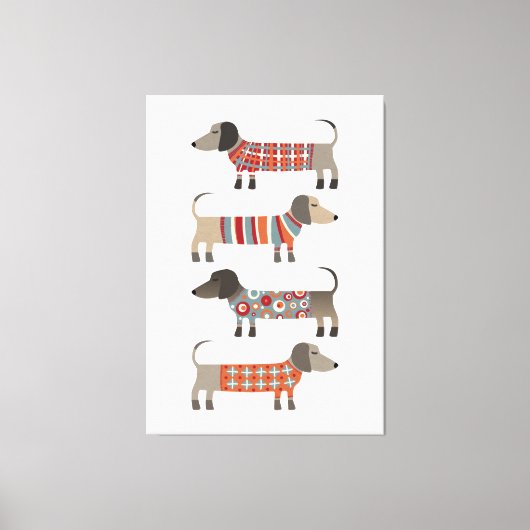 Dachshund Sause Dog Canvas Afdruk (Voorkant)