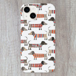 Dachshund Sause Dog Case-Mate iPhone 14 Plus Hoesje<br><div class="desc">Kleine dachshundworst of wierhonden in houten breien. Ideaal voor hondenliefhebbers en hondenwandelaars.</div>