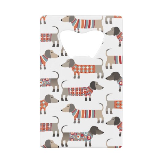 Dachshund Sause Dog Creditkaart Flessenopener (Voorkant)