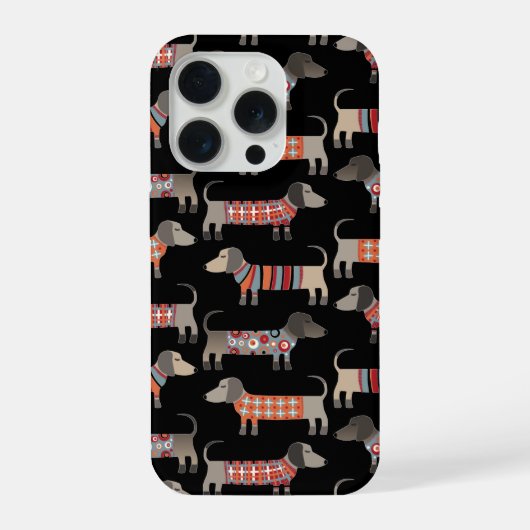 Dachshund Sause Dog Dark iPhone Hoesje (Achterkant)