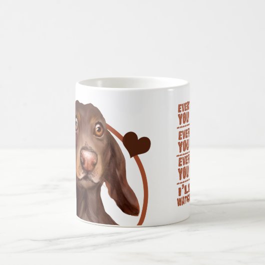 Dachshund Sause Dog Elke snack die je maakt Koffiemok (Center)