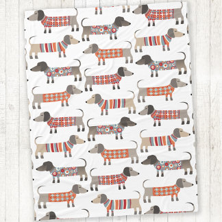 Dachshund Sause Dog Fleece Deken