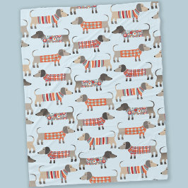 Dachshund Sause Dog Fleece Deken