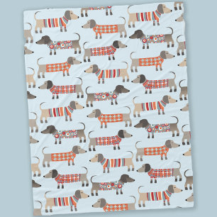 Dachshund Sause Dog Fleece Deken