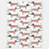 Dachshund Sause Dog Fleece Deken (Voorkant)