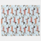 Dachshund Sause Dog Fleece Deken (Voorkant (Horizontaal))