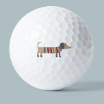 Dachshund Sause Dog Golfballen<br><div class="desc">Kleine dachshundworst of wiener-hond in houten breien. Ideaal voor hondenliefhebbers en hondenwandelaars.</div>