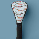 Dachshund Sause Dog Golfheadcover<br><div class="desc">Kleine dachshundworstjes of wienerhonden met een blauwe achtergrond in houten brei-kleding. Originele kunst van Nic Squirrell. Ideaal voor hondenliefhebbers en hondenwandelaars.</div>