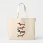 Dachshund Sause Dog Grote Tote Bag (Voorkant)