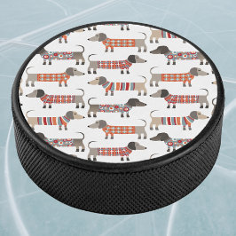 Dachshund Sause Dog Hockey Puck