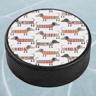 Dachshund Sause Dog Hockey Puck