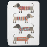 Dachshund Sause Dog iPad Air Cover<br><div class="desc">Kleine dachshundworst of wierhonden in houten breien. Ideaal voor hondenliefhebbers en hondenwandelaars.</div>