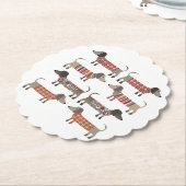 Dachshund Sause Dog Kartonnen Onderzetters (Gekanteld)