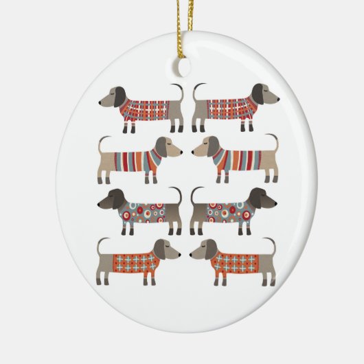 Dachshund Sause Dog Keramisch Ornament (Links)