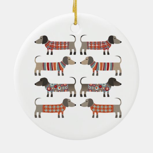 Dachshund Sause Dog Keramisch Ornament (Achterkant)
