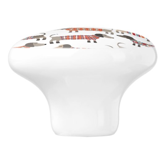 Dachshund Sause Dog Keramische Knop (Zijkant)