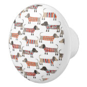 Dachshund Sause Dog Keramische Knop (Rechts)