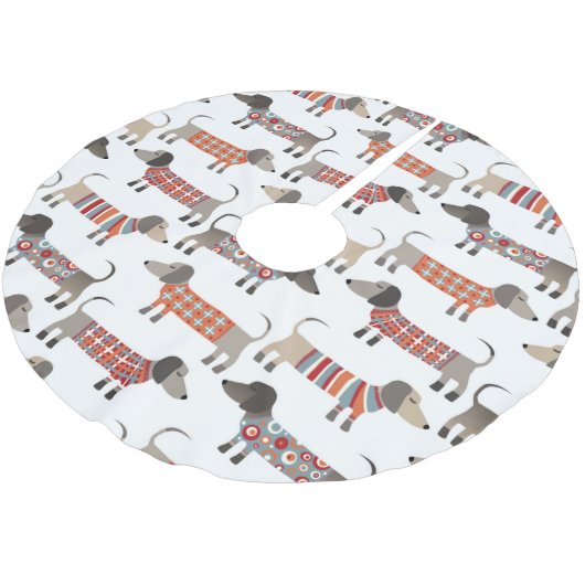 Dachshund Sause Dog Kerstboom Rok (Gekanteld)
