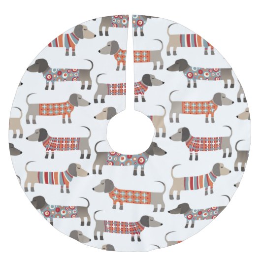 Dachshund Sause Dog Kerstboom Rok (Voorkant)