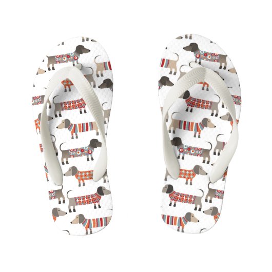 Dachshund Sause Dog Kinder Teenslippers (Voetbed)