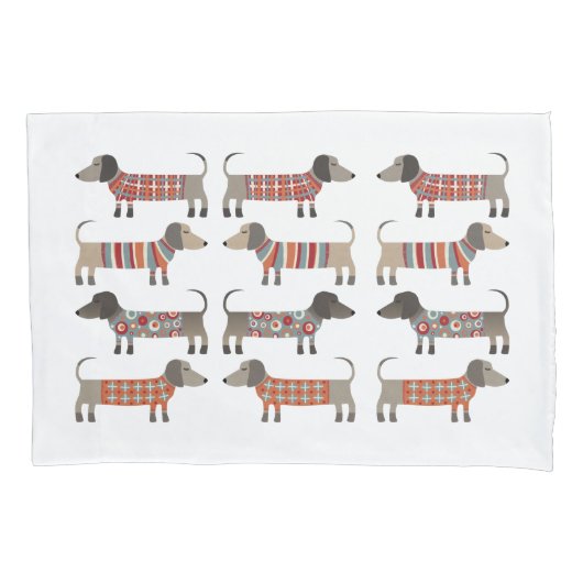 Dachshund Sause Dog Kussensloop (Voorkant-Links)
