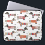 Dachshund Sause Dog Laptop Sleeve<br><div class="desc">Kleine dachshundworst of wierhonden in houten breien. Ideaal voor hondenliefhebbers en hondenwandelaars.</div>