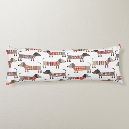 Dachshund Sause Dog Lichaamskussen (Achterkant)