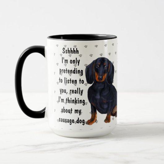 Dachshund Sause Dog Love Coffee Tea Custom Mok (Links)