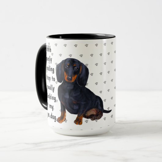 Dachshund Sause Dog Love Coffee Tea Custom Mok (Voorkant links)
