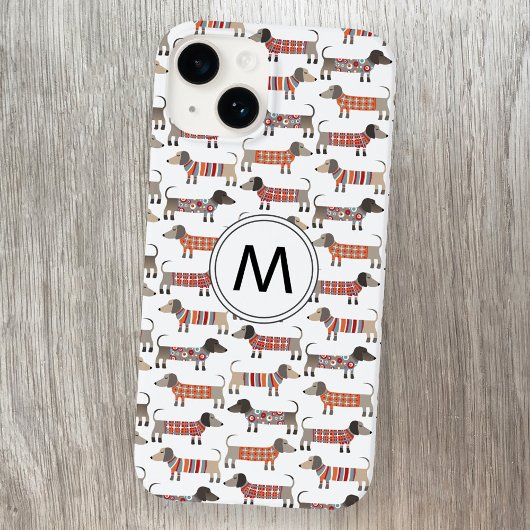 Dachshund Sause Dog Monogram Case-Mate iPhone Case