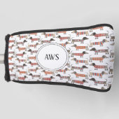 Dachshund Sause Dog Monogram Golfheadcover (Voorkant)