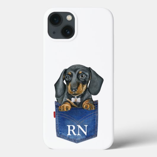 Dachshund Sause Dog Monogram Hoesje-Mate Hoesje (Achterkant)