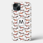 Dachshund Sause Dog Monogram Hoesje-Mate iPhone Ca Case-Mate iPhone Case (Achterkant)