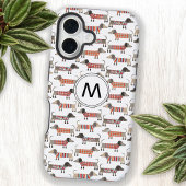 Dachshund Sause Dog Monogram Initiaal iPhone 16 Hoesje