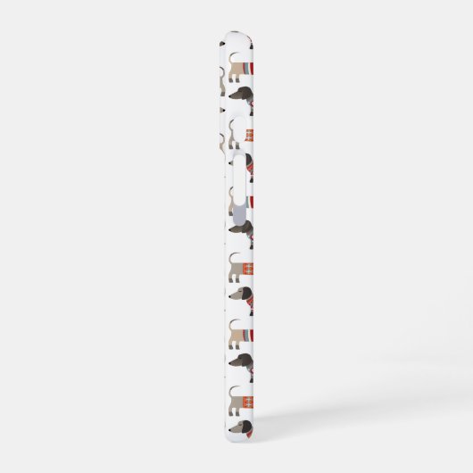 Dachshund Sause Dog Monogram Initiaal iPhone 16 Hoesje (Linkerkant)