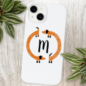 Dachshund Sause Dog Monogram iPhone Case Hoesje