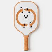 Dachshund Sause Dog Monogram Pickleball Paddle (Voorkant)