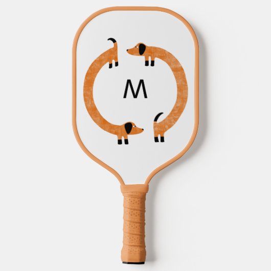 Dachshund Sause Dog Monogram Pickleball Paddle (Achterkant)