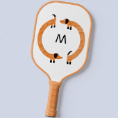 Dachshund Sause Dog Monogram Pickleball Paddle