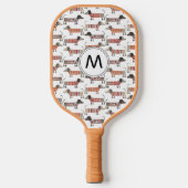 Dachshund Sause Dog Monogram Pickleball Paddle (Voorkant)