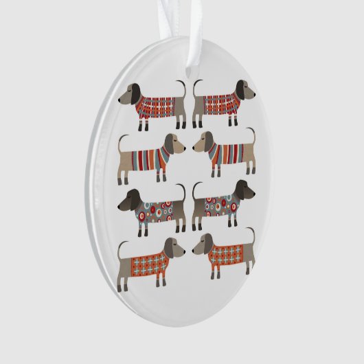 Dachshund Sause Dog Ornament (voorkant)