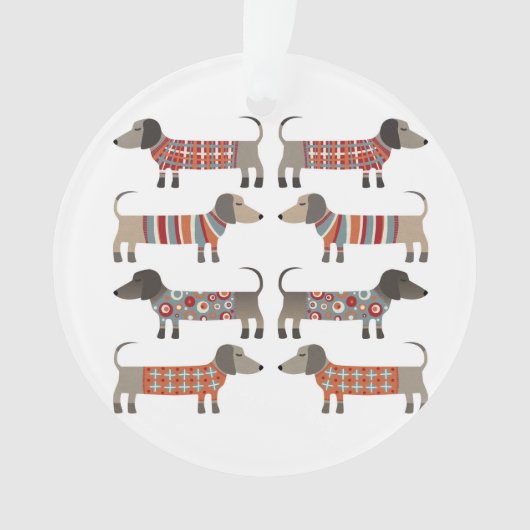 Dachshund Sause Dog Ornament (voorkant)