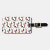 Dachshund Sause Dog Patroon (Aangepaste naam) Bagagelabel (Voorkant horizontaal)