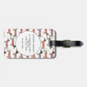 Dachshund Sause Dog Patroon (Aangepaste naam) Bagagelabel (Achterkant horizontaal)