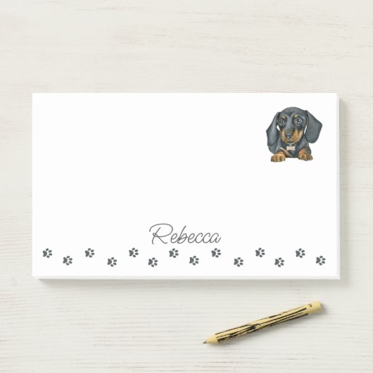 Dachshund Sause Dog Personalized Post-it Notes (Op bureau)