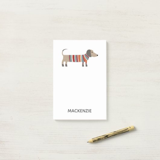 Dachshund Sause Dog Personalized Post-it Notes (Op bureau)