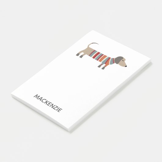 Dachshund Sause Dog Personalized Post-it Notes (Schuin)