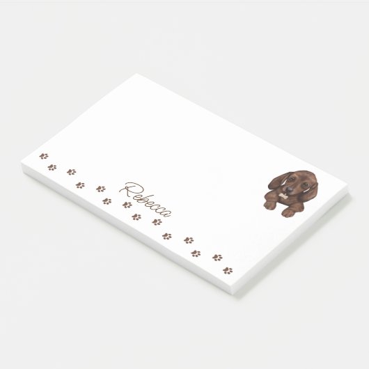 Dachshund Sause Dog Personalized Post-it Notes (Schuin)