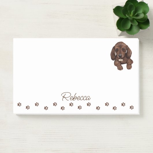 Dachshund Sause Dog Personalized Post-it Notes (Kantoor)